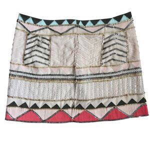 SANCTUARY Sequin Geometric Skirt Size S